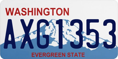 WA license plate AXG1353