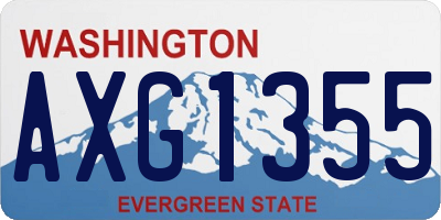 WA license plate AXG1355