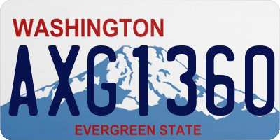 WA license plate AXG1360