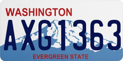 WA license plate AXG1363