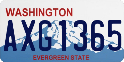 WA license plate AXG1365