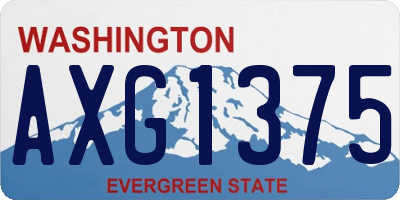 WA license plate AXG1375