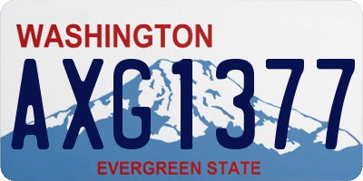 WA license plate AXG1377