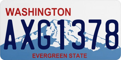WA license plate AXG1378