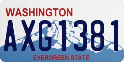WA license plate AXG1381