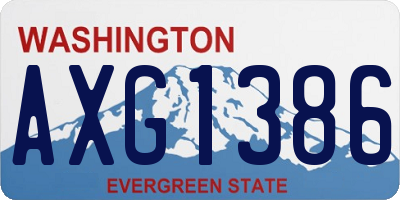 WA license plate AXG1386