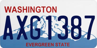 WA license plate AXG1387