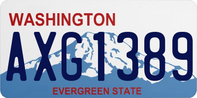 WA license plate AXG1389