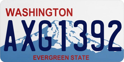 WA license plate AXG1392