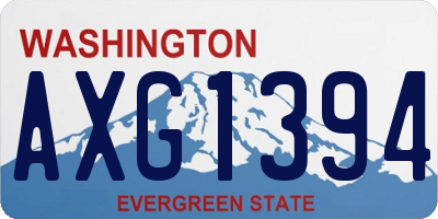 WA license plate AXG1394
