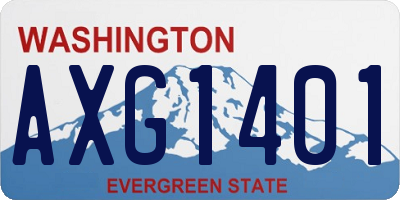 WA license plate AXG1401