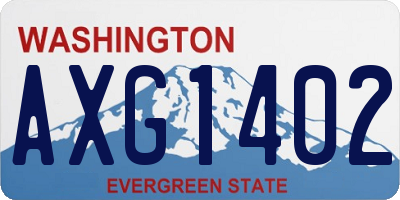 WA license plate AXG1402