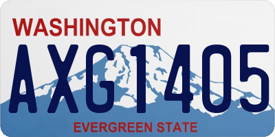 WA license plate AXG1405