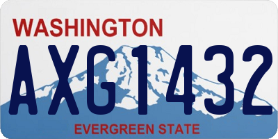 WA license plate AXG1432