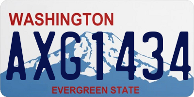 WA license plate AXG1434