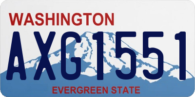 WA license plate AXG1551