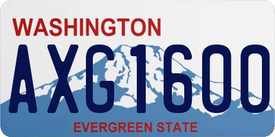 WA license plate AXG1600