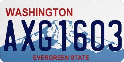 WA license plate AXG1603