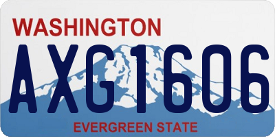 WA license plate AXG1606