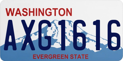 WA license plate AXG1616