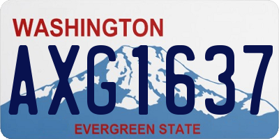 WA license plate AXG1637