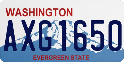 WA license plate AXG1650