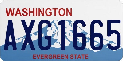 WA license plate AXG1665