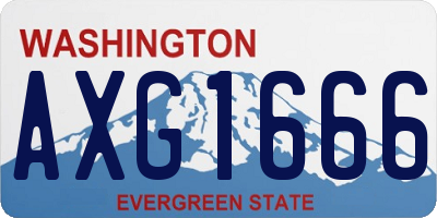 WA license plate AXG1666