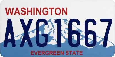 WA license plate AXG1667