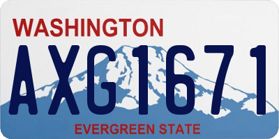 WA license plate AXG1671