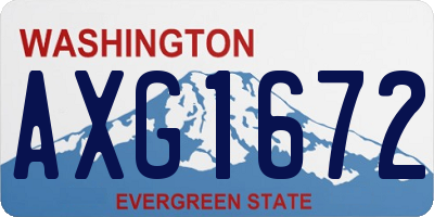 WA license plate AXG1672