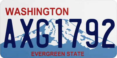 WA license plate AXG1792