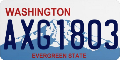 WA license plate AXG1803