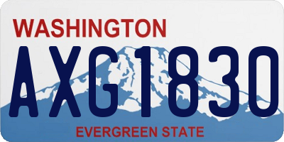 WA license plate AXG1830