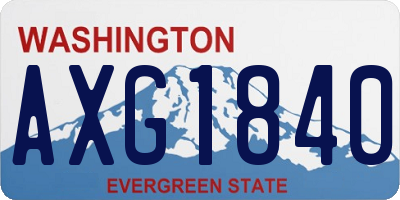 WA license plate AXG1840