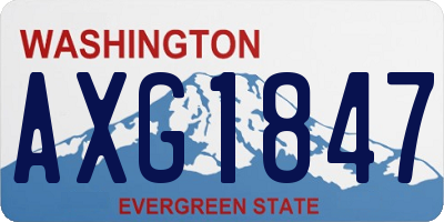 WA license plate AXG1847