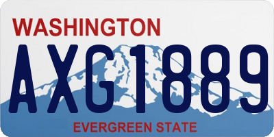 WA license plate AXG1889