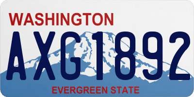 WA license plate AXG1892