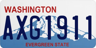 WA license plate AXG1911