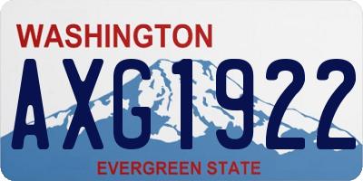 WA license plate AXG1922