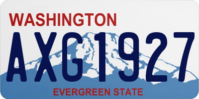 WA license plate AXG1927