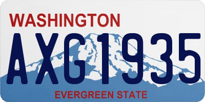 WA license plate AXG1935