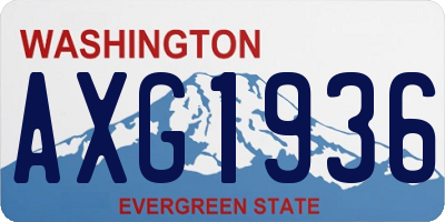 WA license plate AXG1936