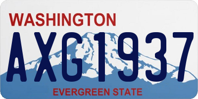 WA license plate AXG1937