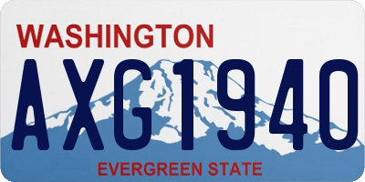 WA license plate AXG1940