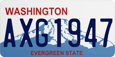 WA license plate AXG1947