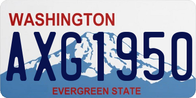 WA license plate AXG1950