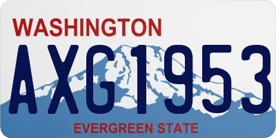 WA license plate AXG1953
