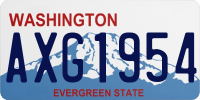 WA license plate AXG1954