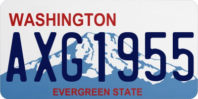 WA license plate AXG1955